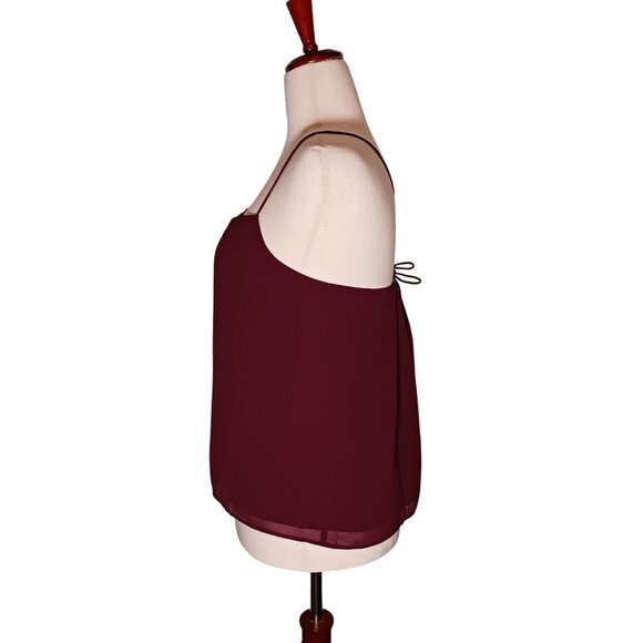 Banana Republic Deep Wine Adjustable Straps Lined Blouse Size XS Runs - Picture 4 of 12